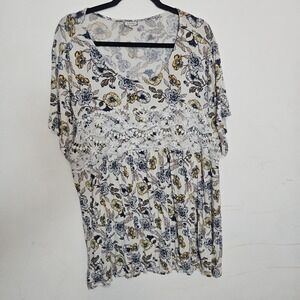 Eyeshadow Blouse Shirt Top Women Plus Size 3X Crochet Floral Boho Bohemian